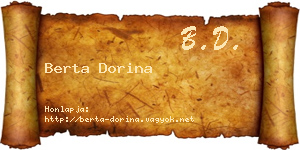 Berta Dorina névjegykártya